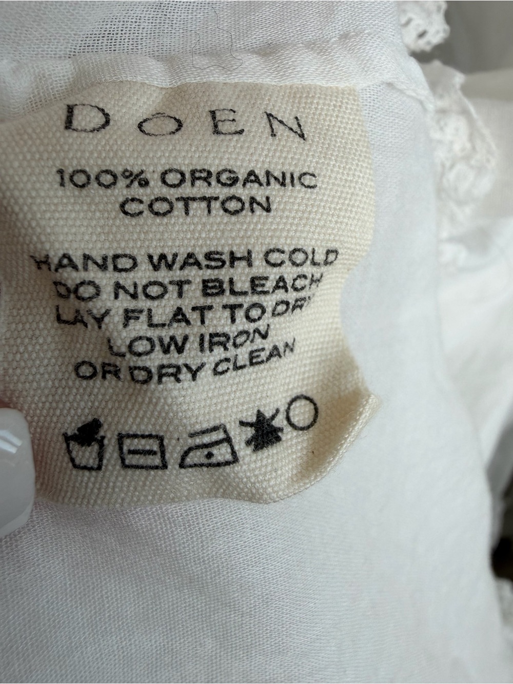 DOÉN “Heirloom Monogram” Nightgown, White, Embroidery Monogram, “M” Size L - Picture 12 of 15